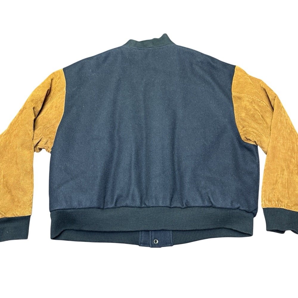 Vintage Anheuser Busch Beer Wool Leather Suede Embroidered Jacket Coat XL - Picture 9 of 11